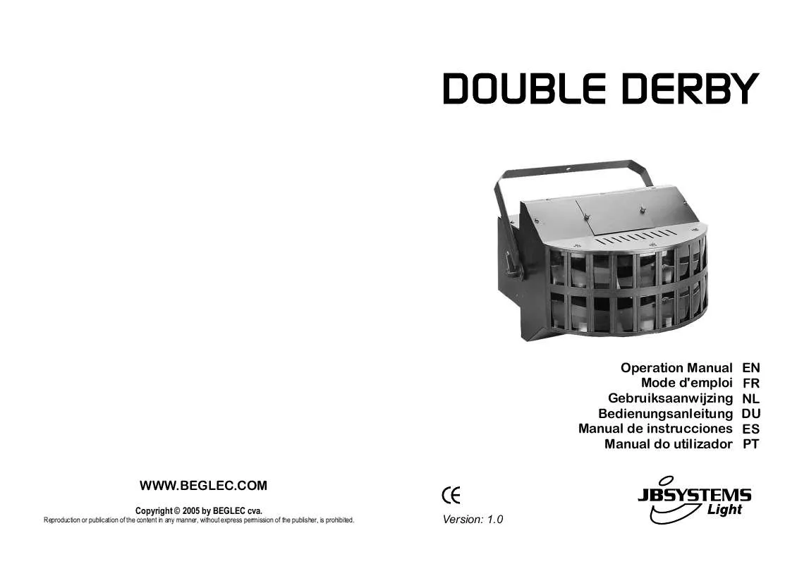 Mode d'emploi JBSYSTEMS DOUBLE DERBY