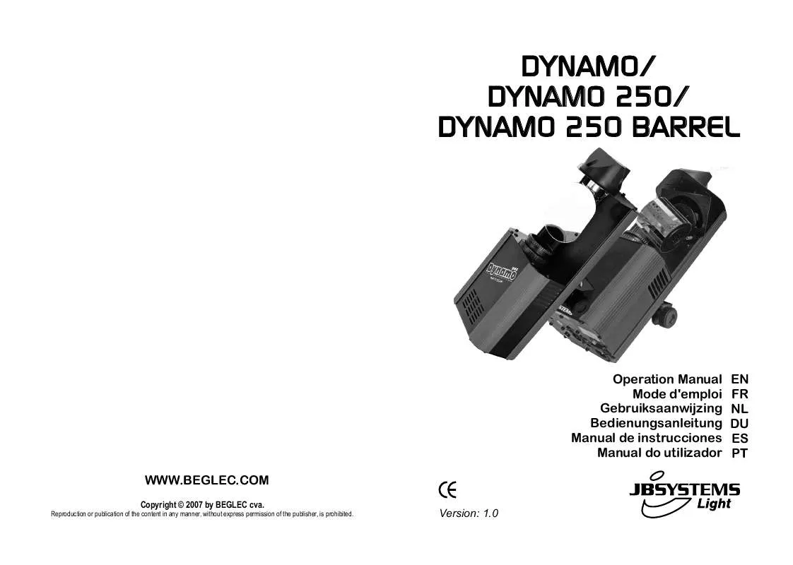 Mode d'emploi JBSYSTEMS DYNAMO