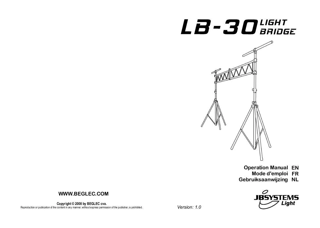 Mode d'emploi JBSYSTEMS LB-30