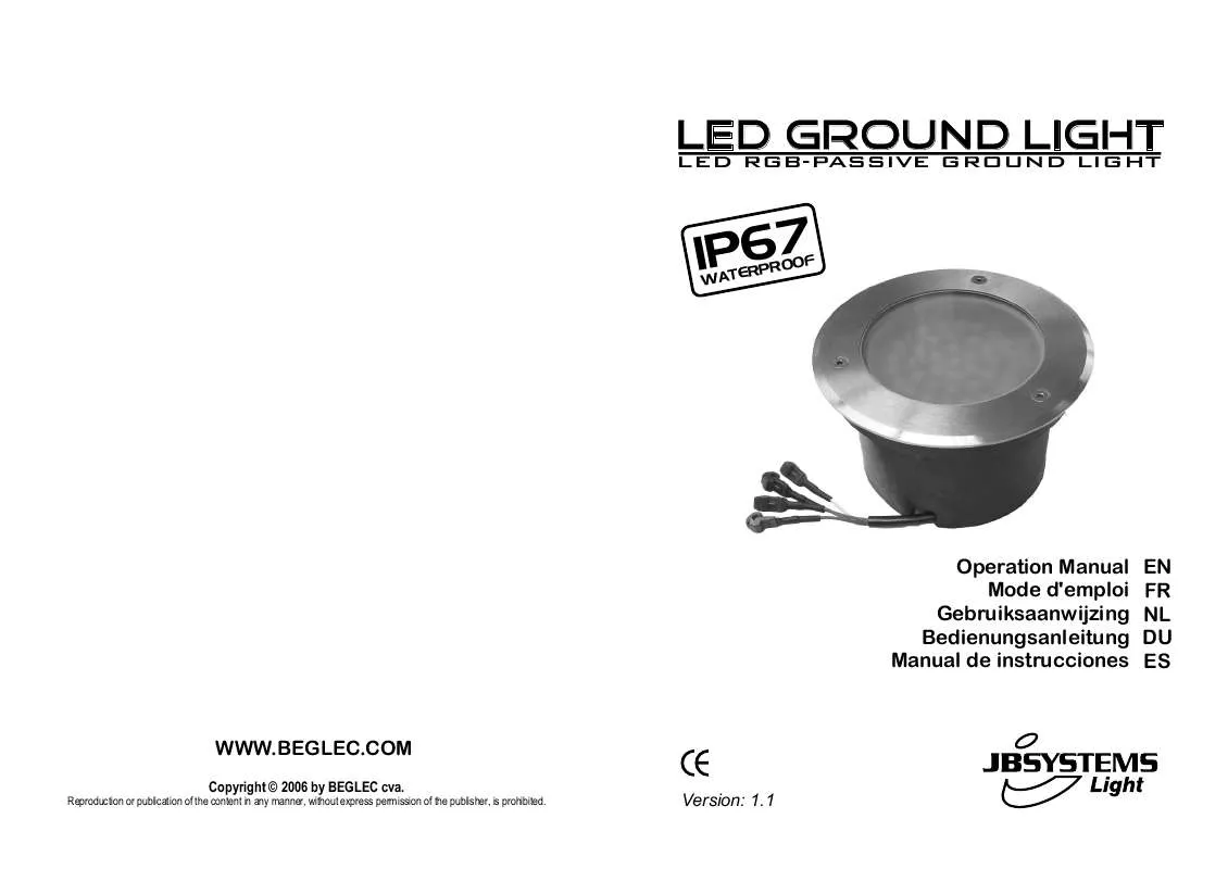 Mode d'emploi JBSYSTEMS LED GROUND LIGHT