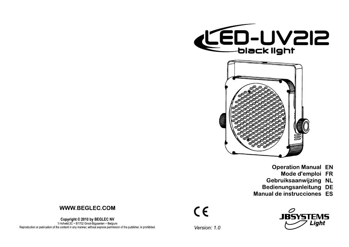 Mode d'emploi JBSYSTEMS LED-UV212