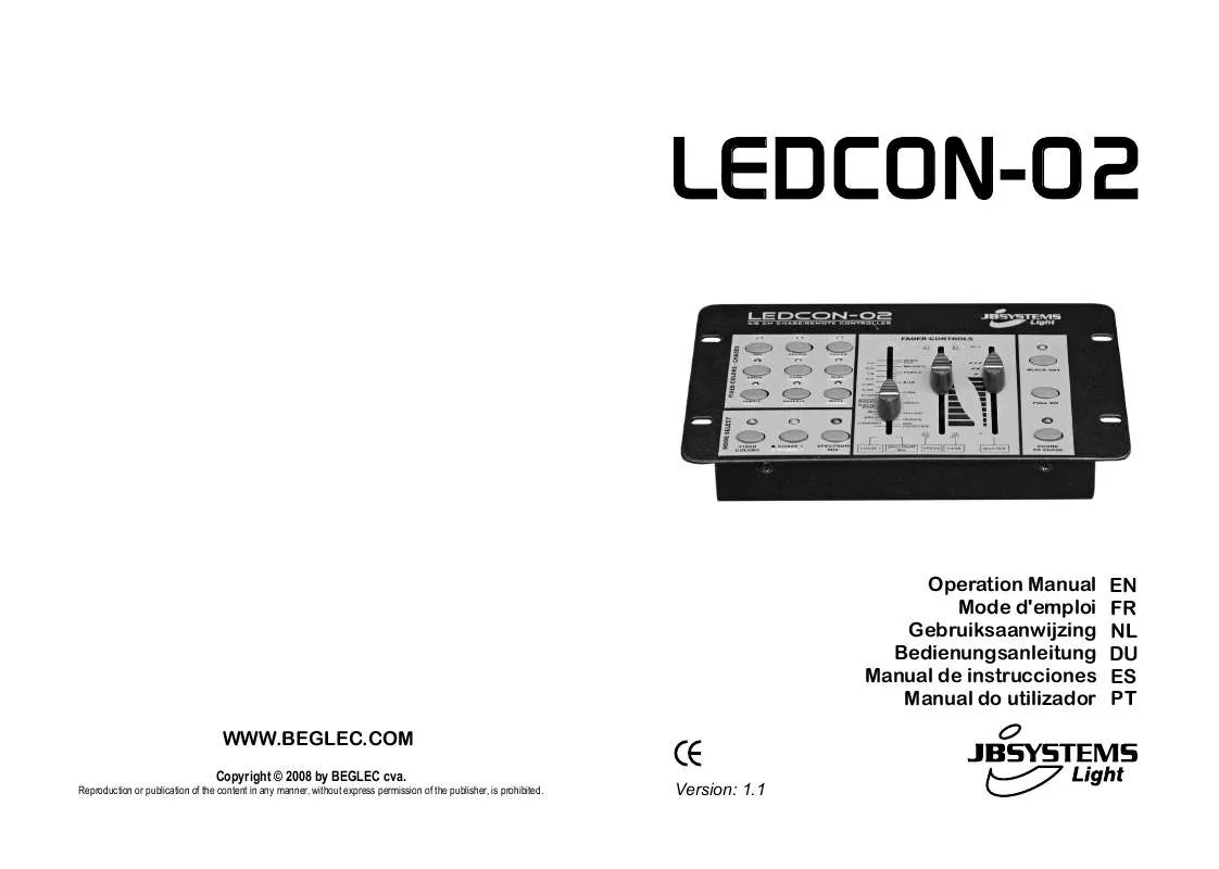 Mode d'emploi JBSYSTEMS LEDCON-02