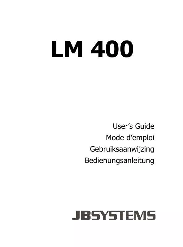 Mode d'emploi JBSYSTEMS LM 400