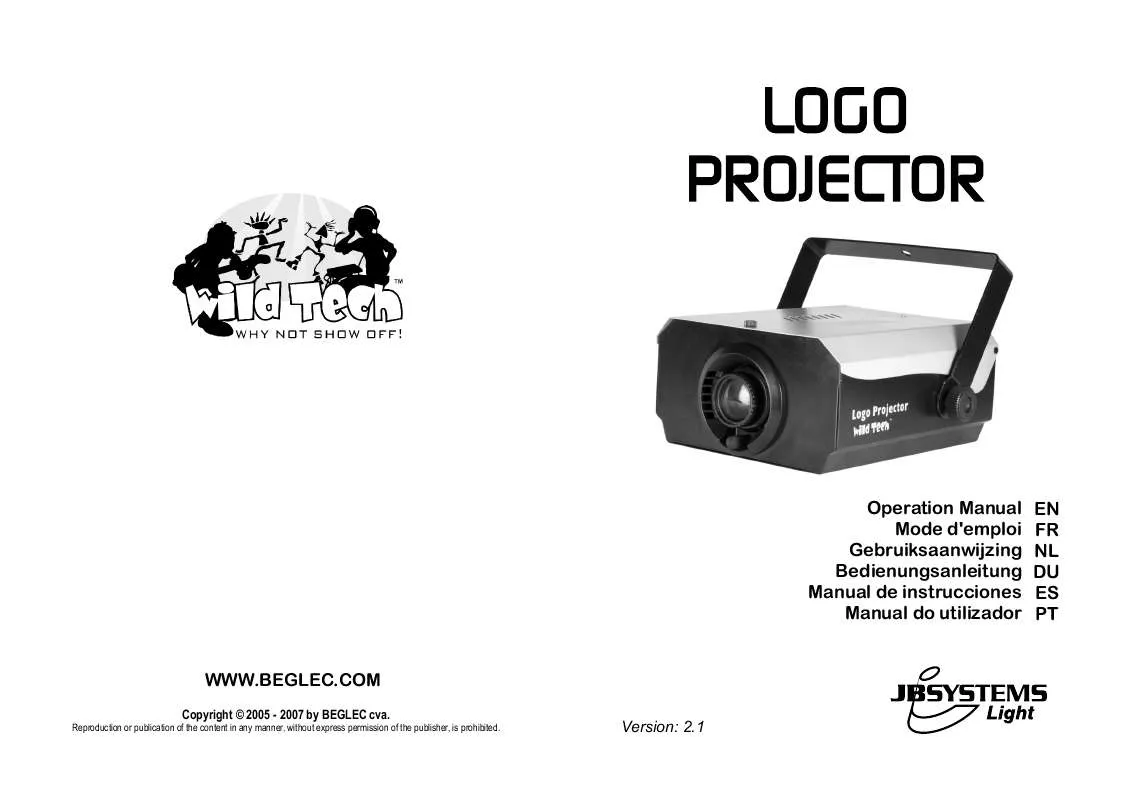 Mode d'emploi JBSYSTEMS LOGO PROJECTOR