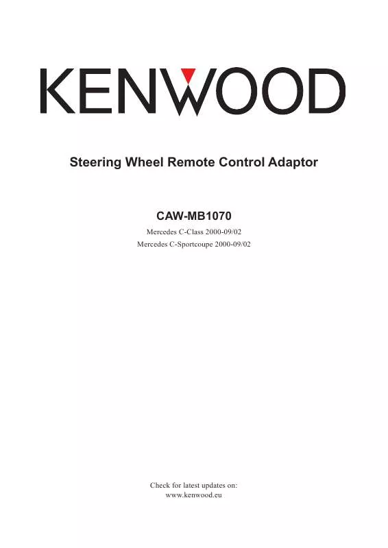 Mode d'emploi KENWOOD CAW-MB1070