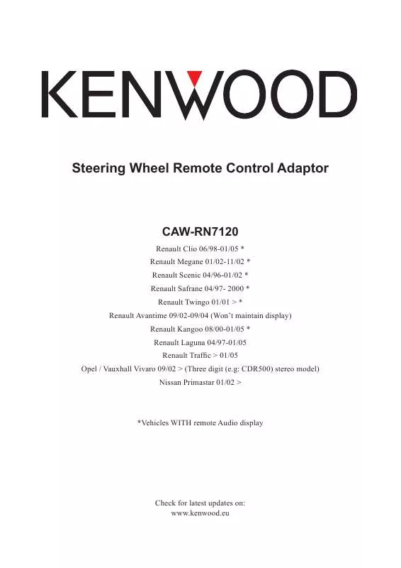 Mode d'emploi KENWOOD CAW-RN7120