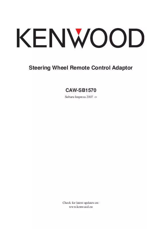 Mode d'emploi KENWOOD CAW-SB1570