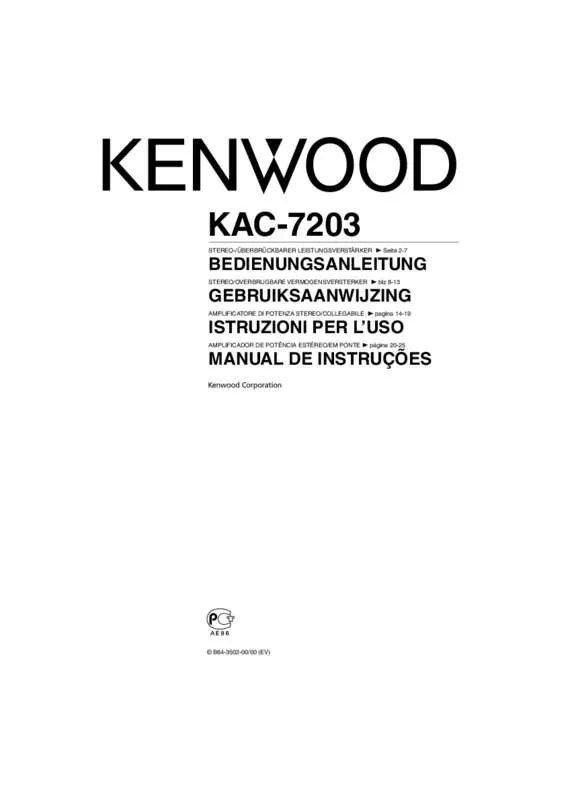 Mode d'emploi KENWOOD KAC-7203