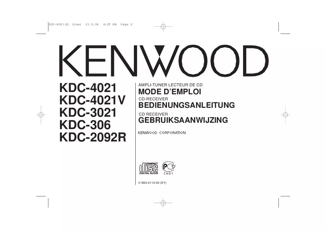 Mode d'emploi KENWOOD KDC-3021
