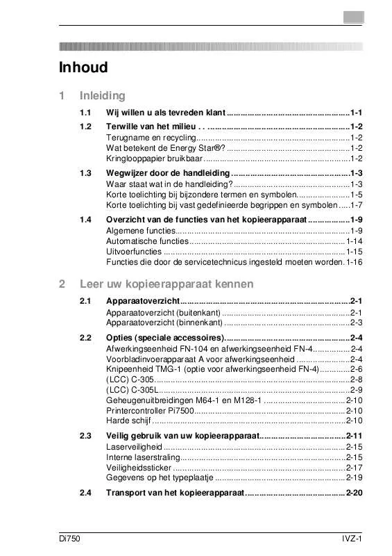 Mode d'emploi KONICA MINOLTA DI750