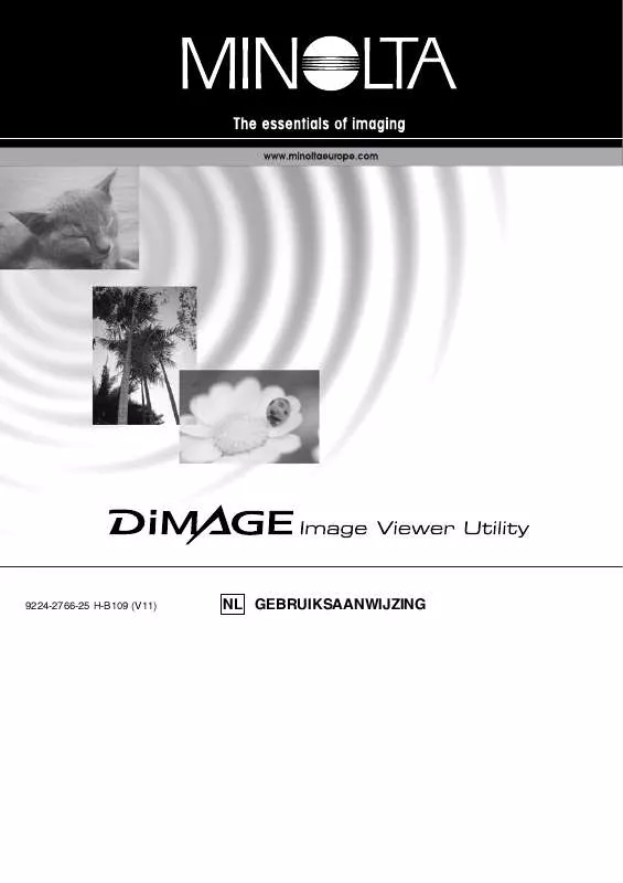 Mode d'emploi KONICA MINOLTA DIMAGE IMAGE VIEWER UTILITY 1.1 FOR DIMAGE 7/5/X/S304/S404