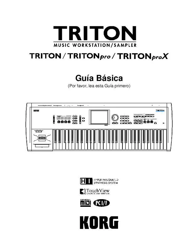 Mode d'emploi KORG TRITON