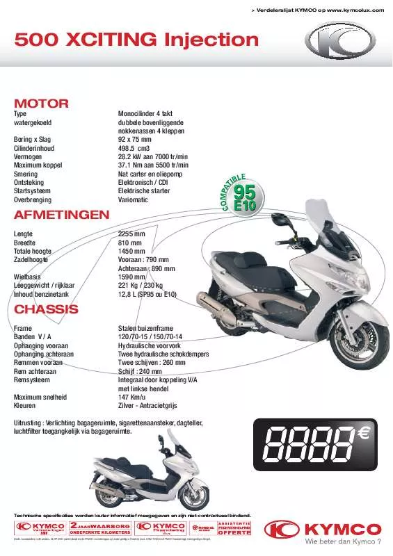 Mode d'emploi KYMCO 500 XCITING INJECTION