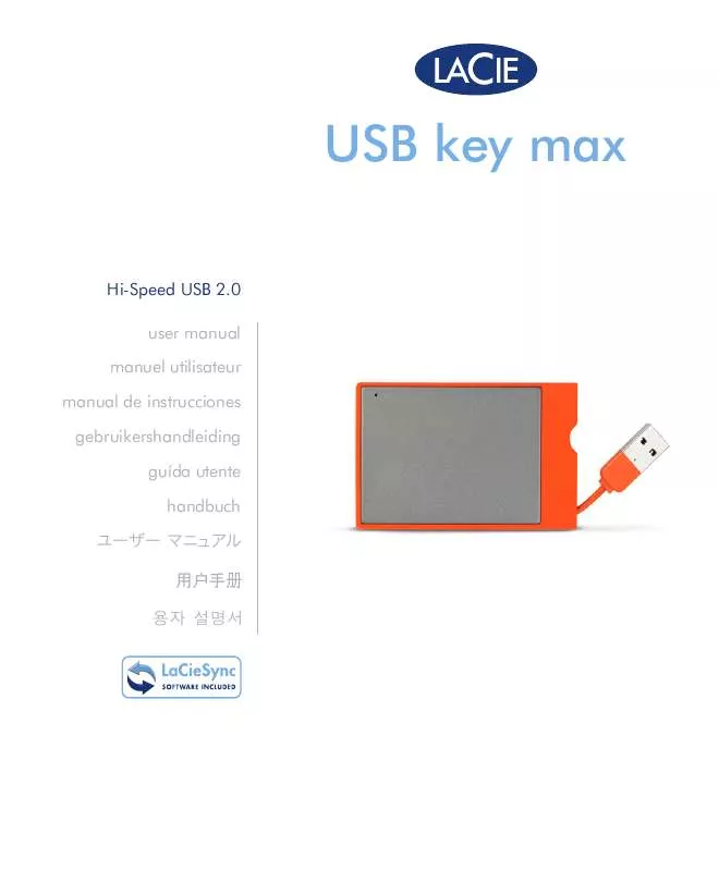 Mode d'emploi LACIE USB KEY MAX ORANJE