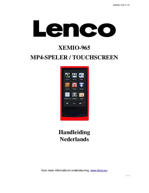 Mode d'emploi LENCO XEMIO-965