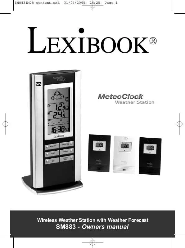 Mode d'emploi LEXIBOOK METEOCLOCK SM883