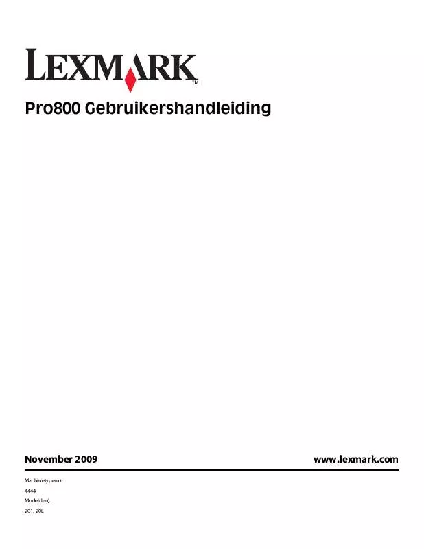 Mode d'emploi LEXMARK PRESTIGE PRO800
