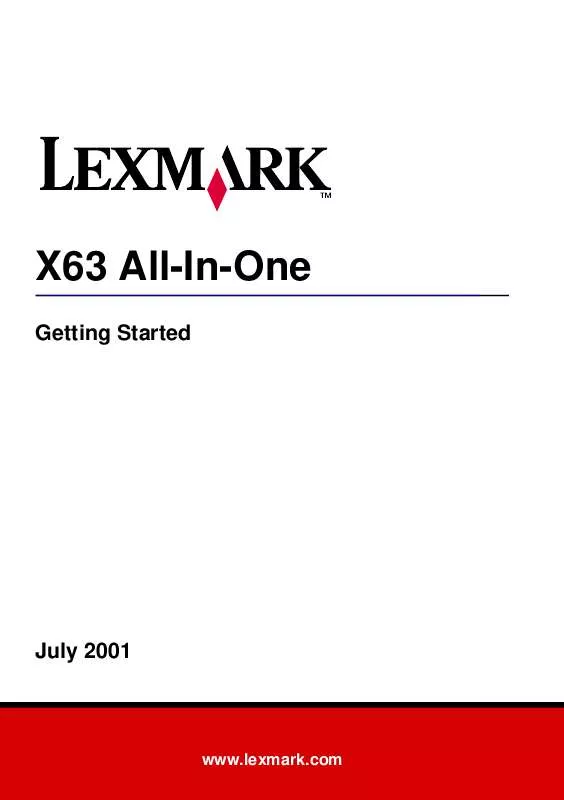 Mode d'emploi LEXMARK X63