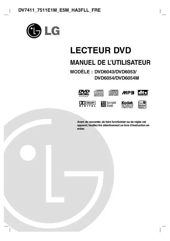 Mode d'emploi LG DVD6054