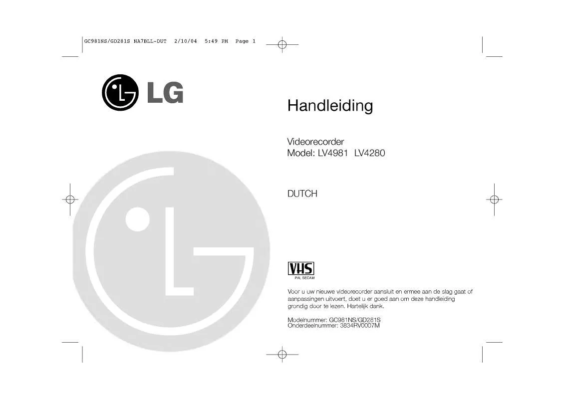 Mode d'emploi LG LV4280