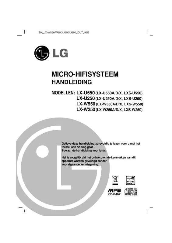 Mode d'emploi LG LX-U250D