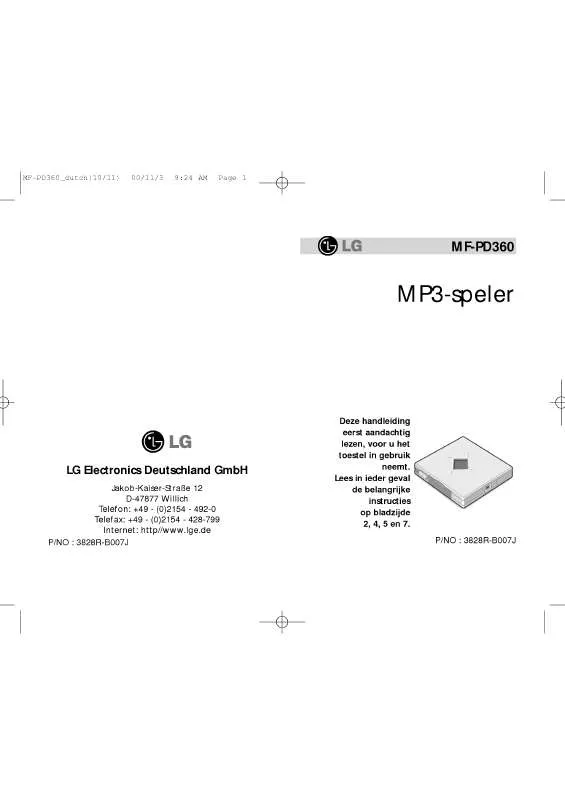 Mode d'emploi LG MF-PD360