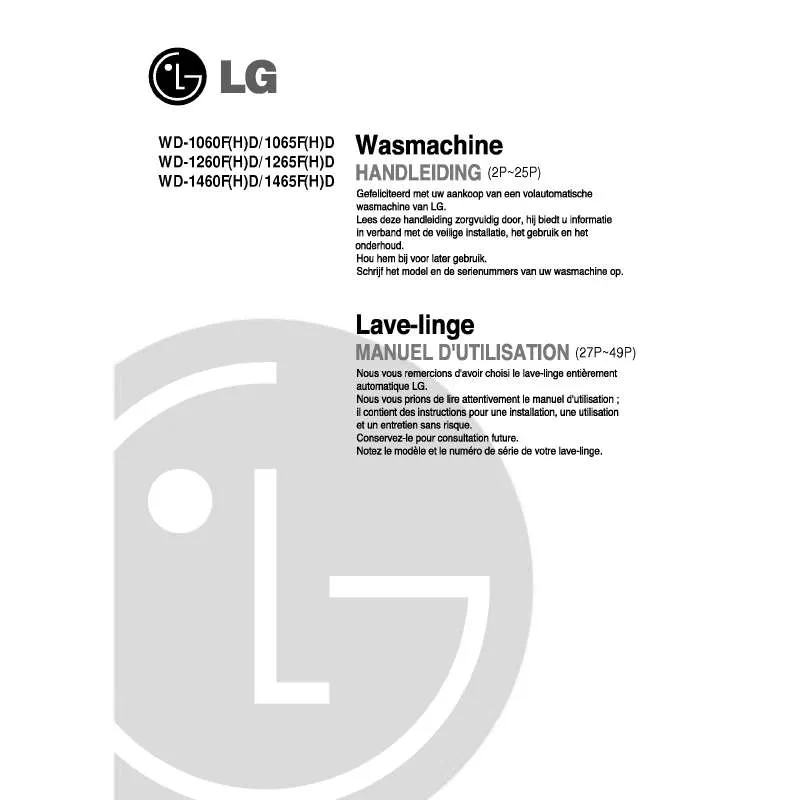 Mode d'emploi LG WD-1465FD