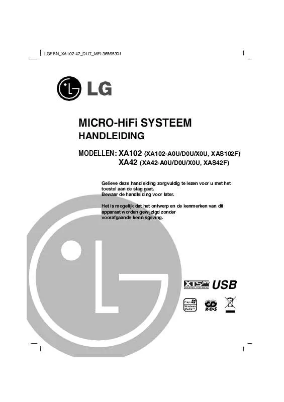 Mode d'emploi LG XA102