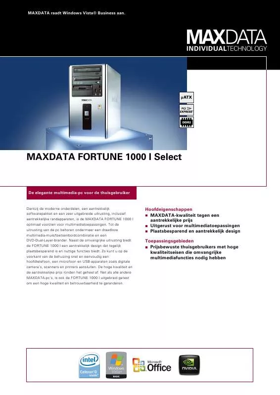 Mode d'emploi MAXDATA FORTUNE 1000 I SELECT