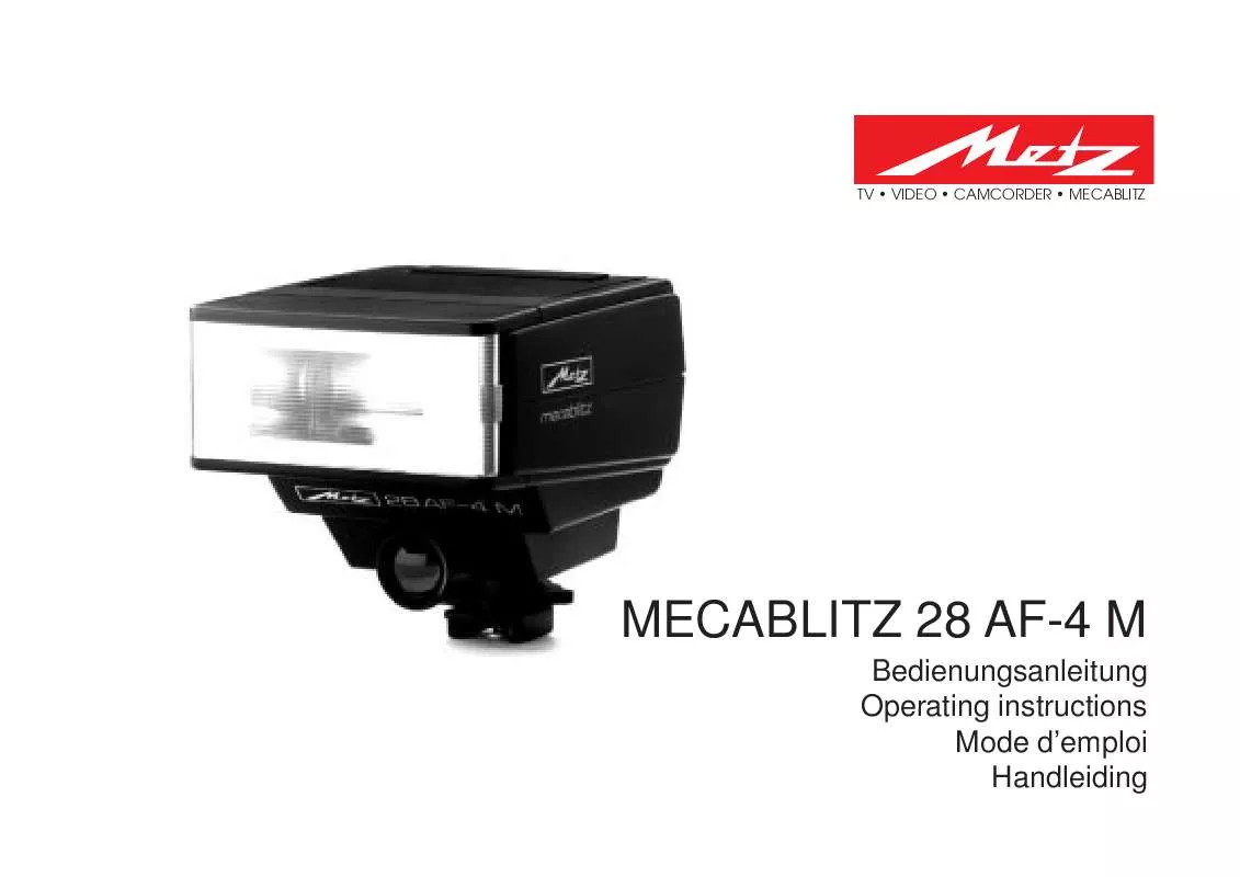 Mode d'emploi METZ MECABLITZ 28 AF-4 M