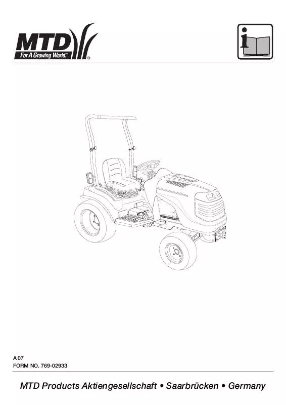 Mode d'emploi MTD CUBCADET 5000