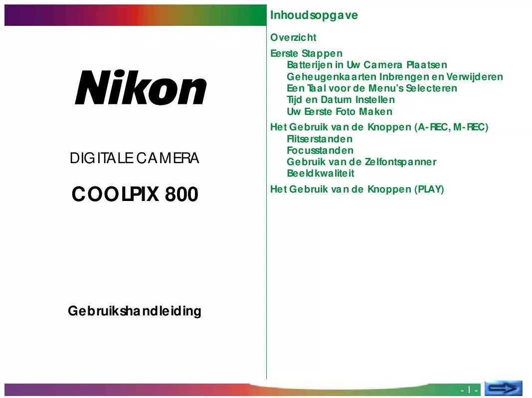 Mode d'emploi NIKON COOLPIX 800