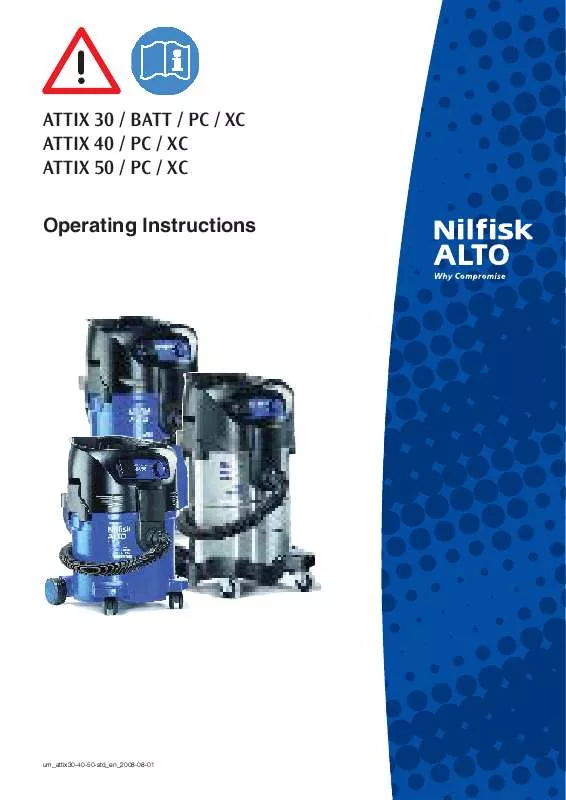 Mode d'emploi NILFISK ATTIX 50 XC