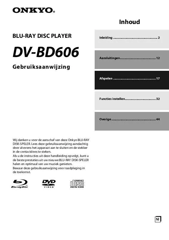 Mode d'emploi ONKYO DV-BD606