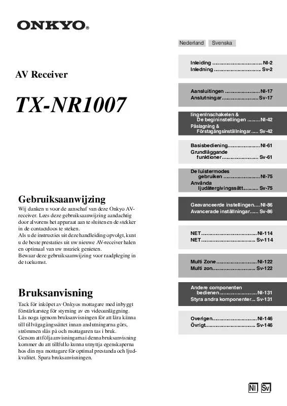 Mode d'emploi ONKYO TX-NR1007