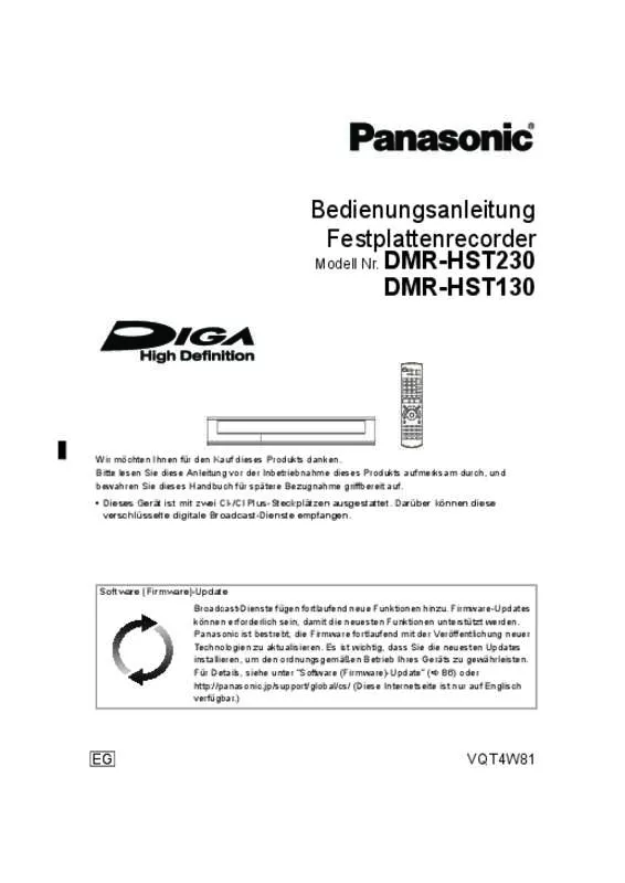 Mode d'emploi PANASONIC DMR-HST130