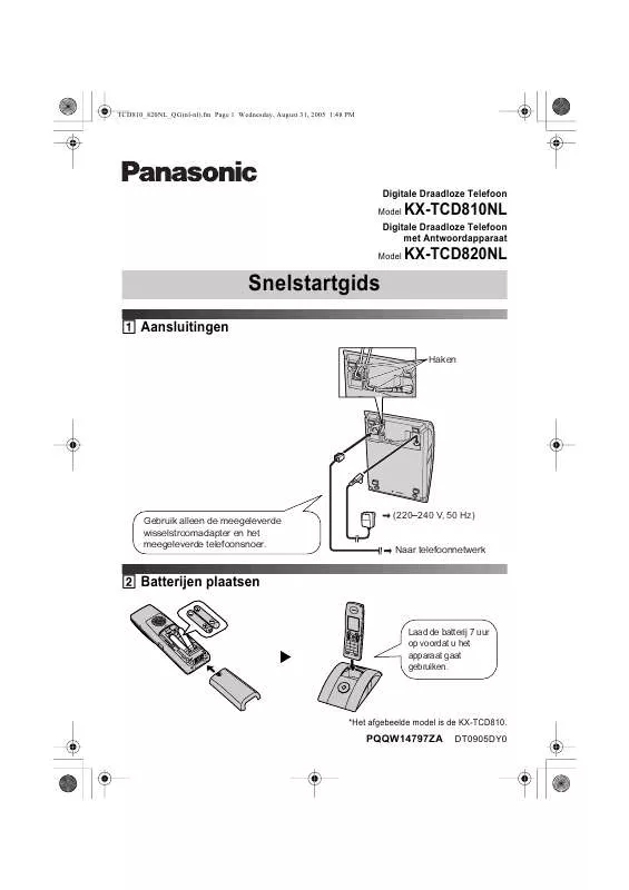 Mode d'emploi PANASONIC KX-TCD820NL