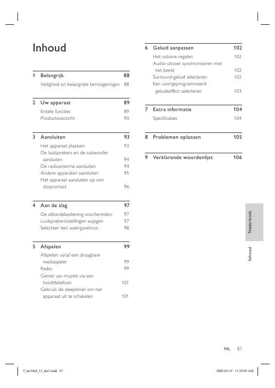 Mode d'emploi PHILIPS HTR3464