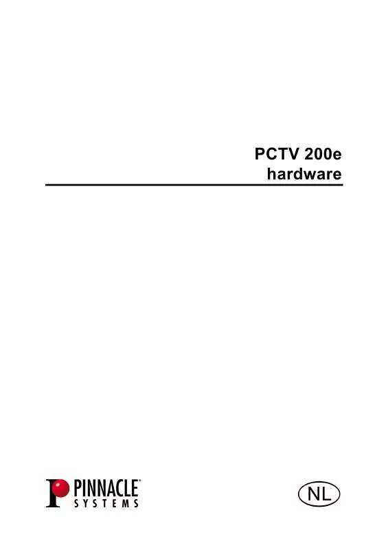 Mode d'emploi PINNACLE PCTV 200E