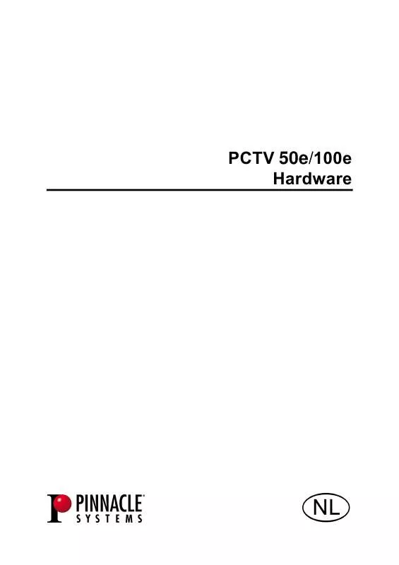 Mode d'emploi PINNACLE PCTV 50E