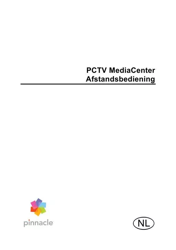 Mode d'emploi PINNACLE PCTV MEDIACENTER REMOTE