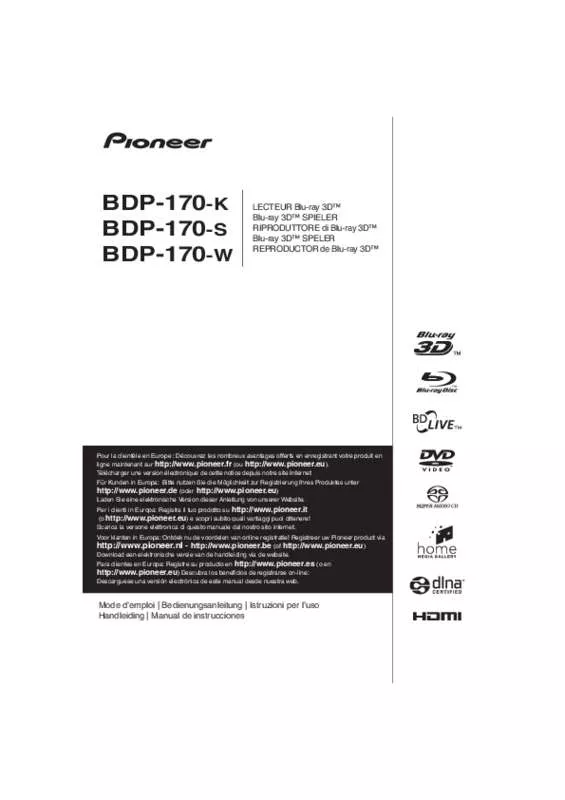 Mode d'emploi PIONEER BDP170