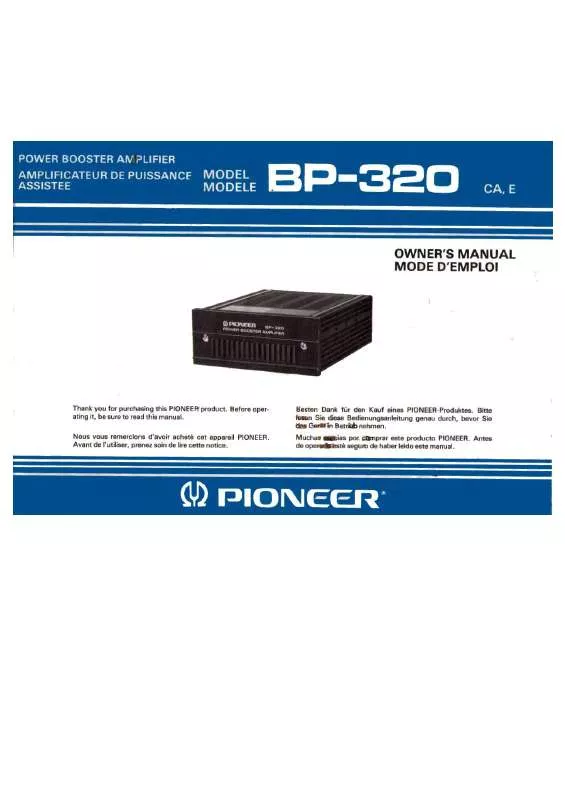 Mode d'emploi PIONEER BP-320