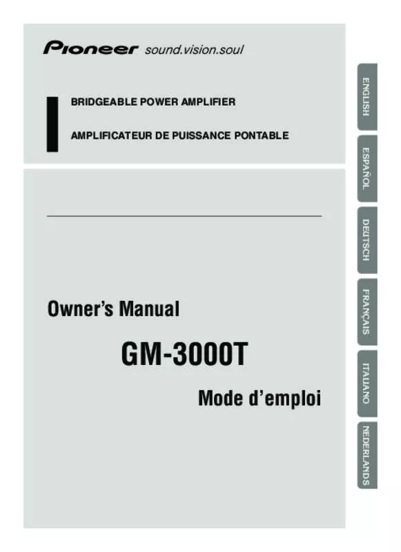Mode d'emploi PIONEER GM-3000T