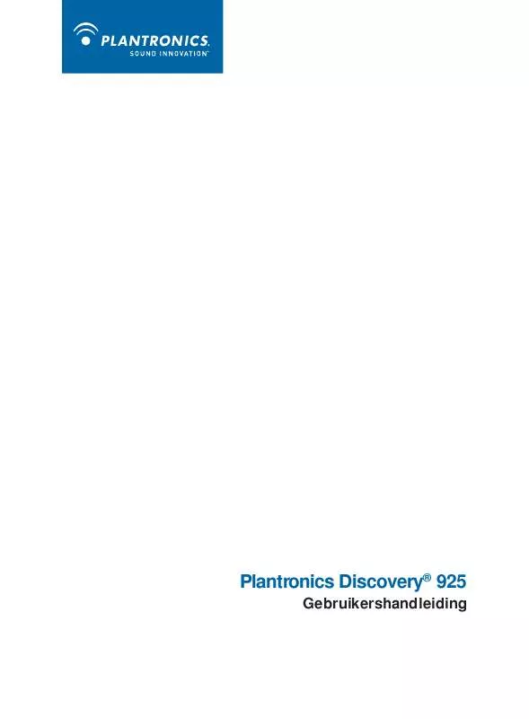 Mode d'emploi PLANTRONICS DISCOVERY 925