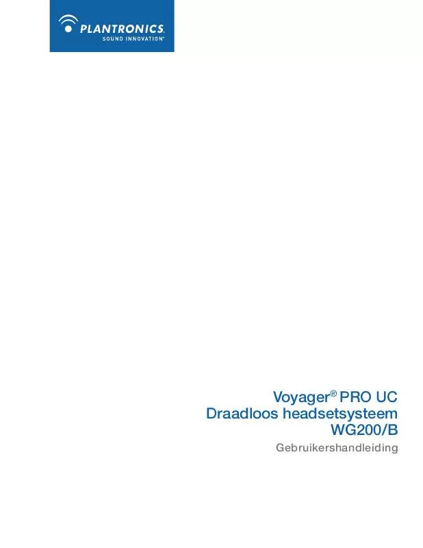 Mode d'emploi PLANTRONICS VOYAGER PRO UC WG200/B