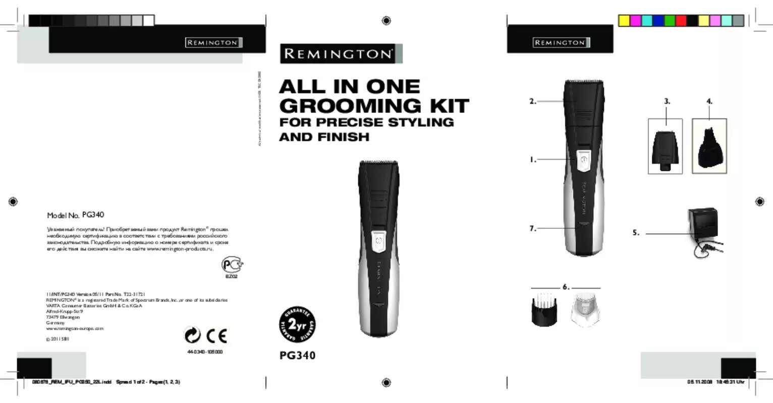 Mode d'emploi REMINGTON PG 400 HIGH PRECISION