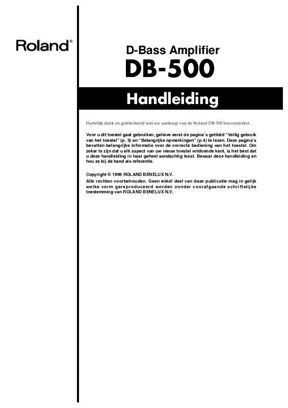 Mode d'emploi ROLAND DB-500