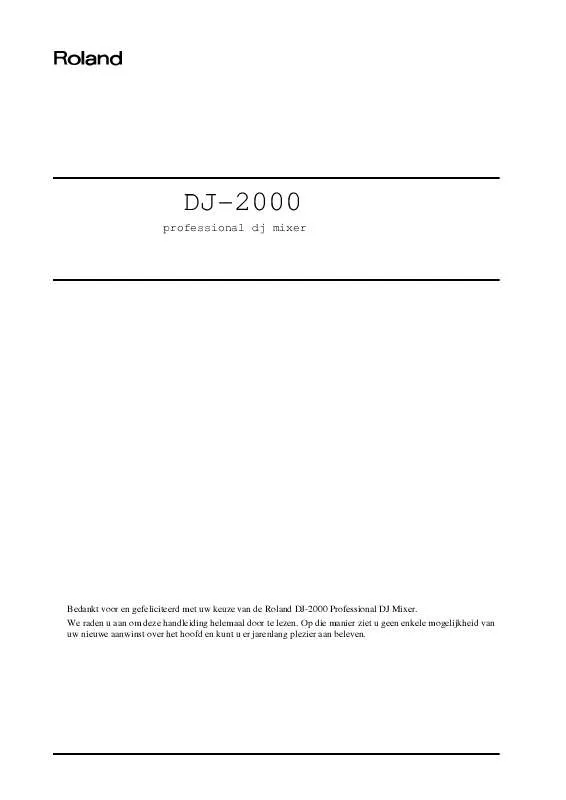 Mode d'emploi ROLAND DJ-2000