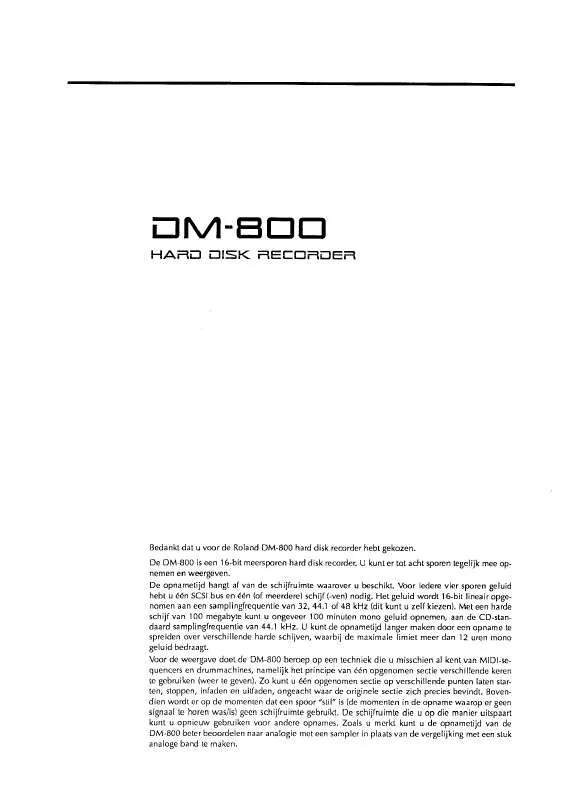 Mode d'emploi ROLAND DM-800